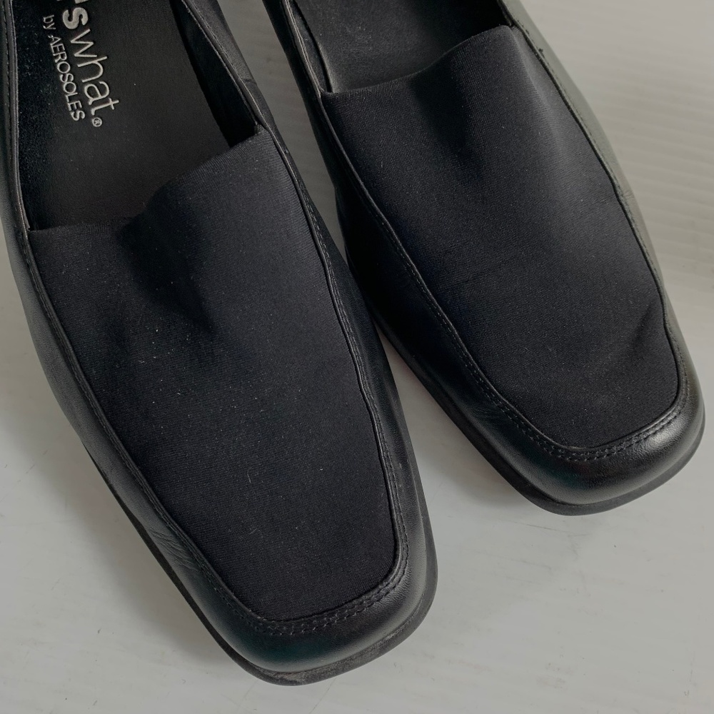 Whats What Aerosoles Womens Loafers Black Leather - Picture 7 of 9